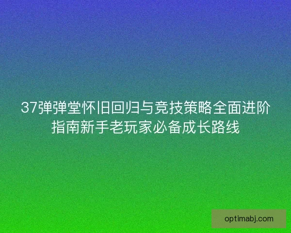 37弹弹堂怀旧回归与竞技策略全面进阶指南新手老玩家必备成长路线